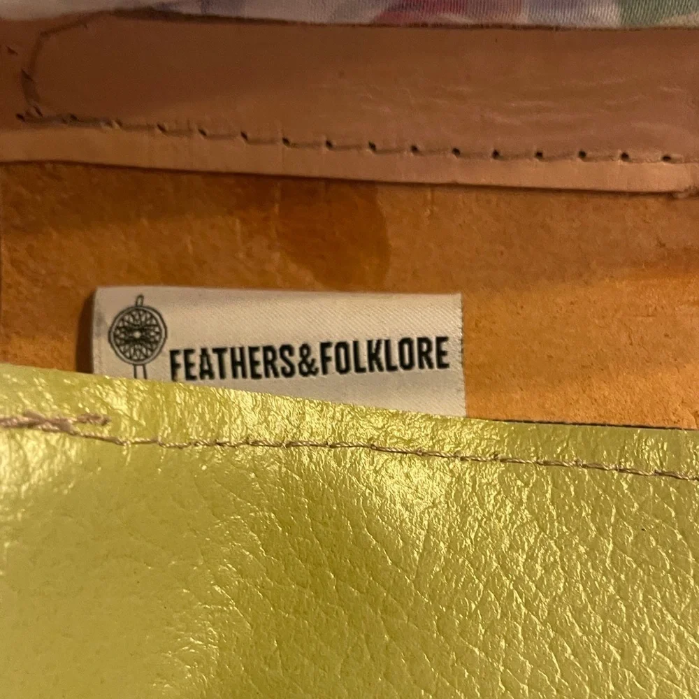 Floral Shoulder Bag with Green and Tan Accents